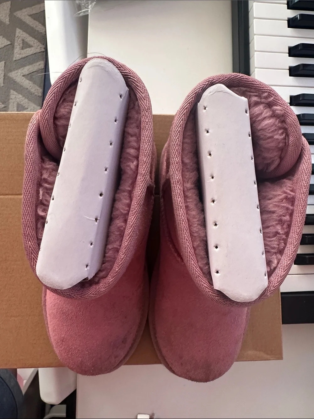 UGG Kids Pink Suede Short Boots